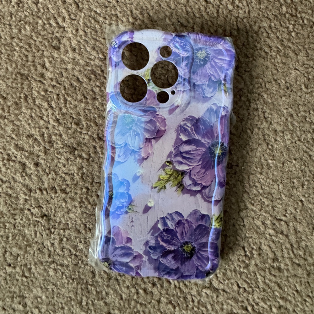 Floral Purple Phone Case iPhone 16 Pro